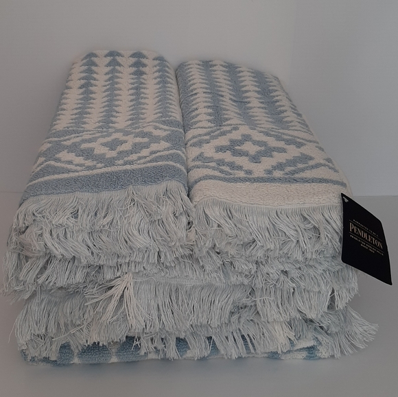 Pendleton Woolen Mills Sundown Cotton 2 Bath Towel 2 Hand Towel Set - Picture 1 of 15
